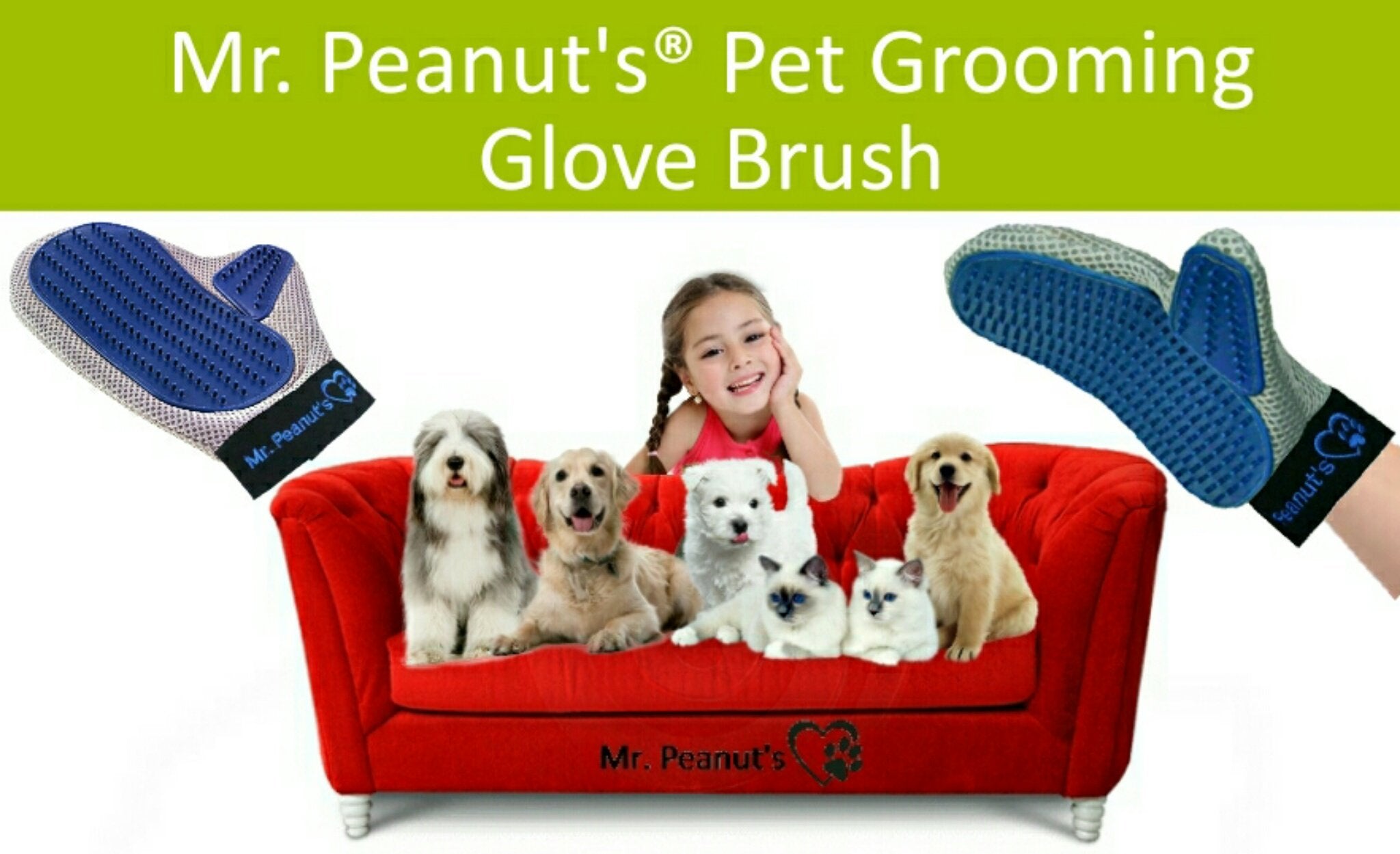 Mr. Peanut's Pet Grooming Glove